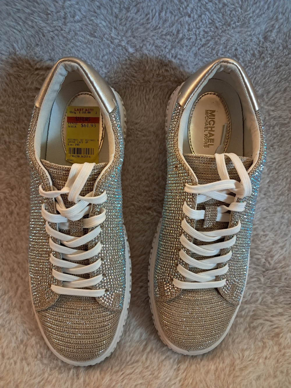 Michael Kors Bling Rhinestone Gold Women's Grove Sneakers NWT 8 - Picture 11 of 14